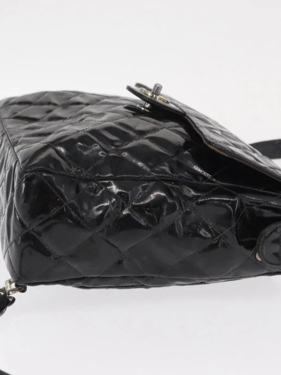 CHANEL Matelasse 25 Chain Backpack Enamel Black Silver CC Auth gh1554 main image 5